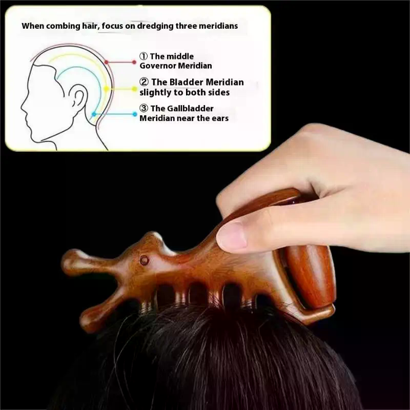 Detangling Wide Comb - Pettine per massaggio in legno Testa