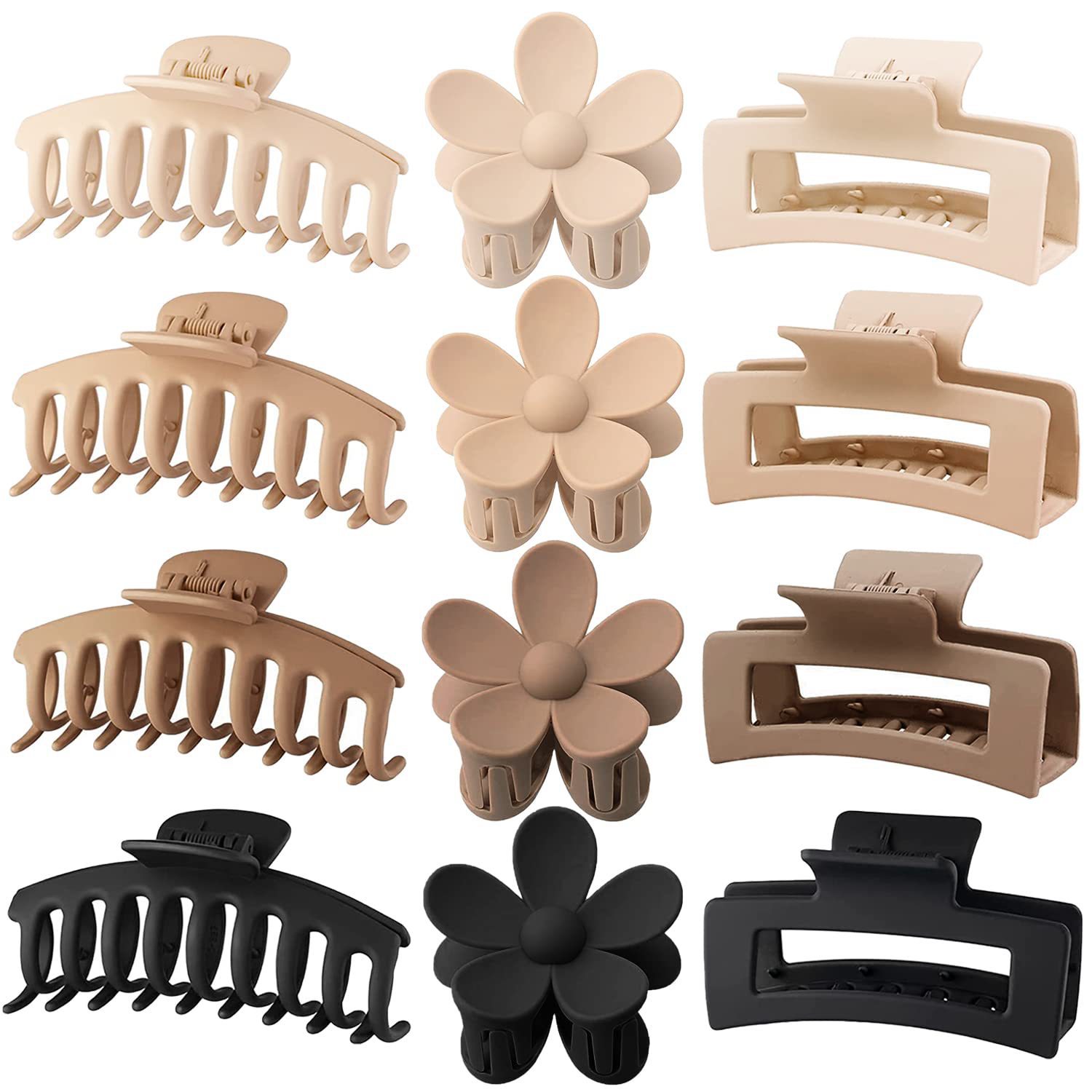 Hair Clip Claw Large - Set di 12 fermagli per capelli